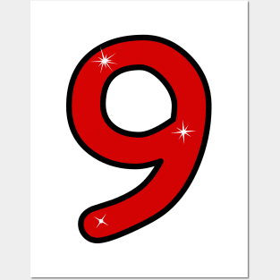 nine, ninth, 9, number nine, 9 years, 9 year old, number 9,  Numeral 9, 9th birthday gift, 9th birthday design, anniversary, birthday, anniversary, date, 9th grade Posters and Art